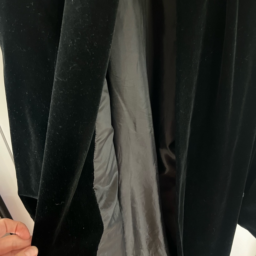 velvet coat, trench - long, VINTAGE , opera coat jacket duster sz M - Picture 4 of 9